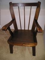 massief eiken houten fauteuil / stoel met losse kussen, Huis en Inrichting, Fauteuils, Gebruikt, Hout, Ophalen