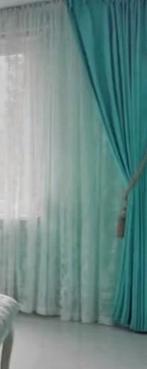 Turquoise gordijn, Ophalen of Verzenden, Nieuw, 200 cm of meer