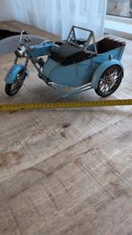 Vintage Motor met Zijspan Model - Blauw, Hobby en Vrije tijd, Ophalen of Verzenden