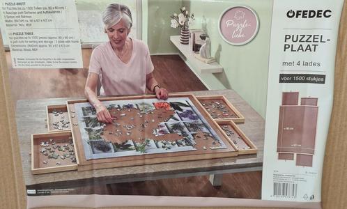 HOUTEN PUZZELPLAAT MET LADES NIEUW IN DOOS - ONGEBRUIKT, Hobby en Vrije tijd, Overige Hobby en Vrije tijd, Nieuw, Ophalen of Verzenden