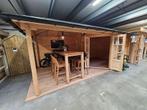 Tuindeco Jannie hoekblokhut 300x300 cm + zijluifel NU €2500, Ophalen, Gebruikt, 250 tot 500 cm, Blokhut