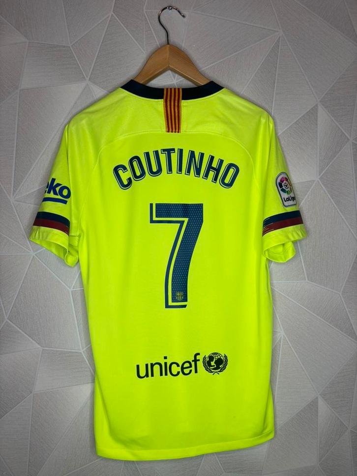 FC Barcelona Uit 2018/2019 Coutinho, Sport en Fitness, Voetbal, Zo goed als nieuw, Shirt, Maat M, Ophalen of Verzenden