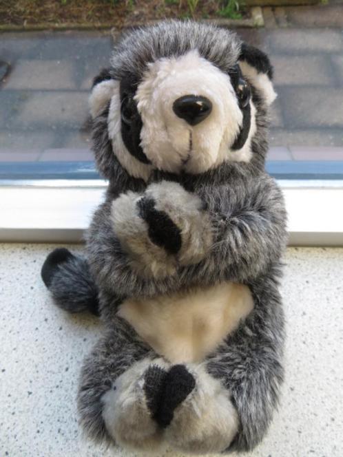 Handpop of poppenkastpop Wasbeer meet ca 30 cm totaal, Kinderen en Baby's, Speelgoed | Knuffels en Pluche, Zo goed als nieuw, Overige typen