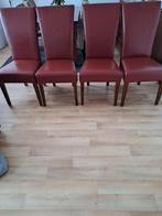 Set van 4 Rode Eetkamerstoelen  (echt mooi!!), Antiek en Kunst, Ophalen