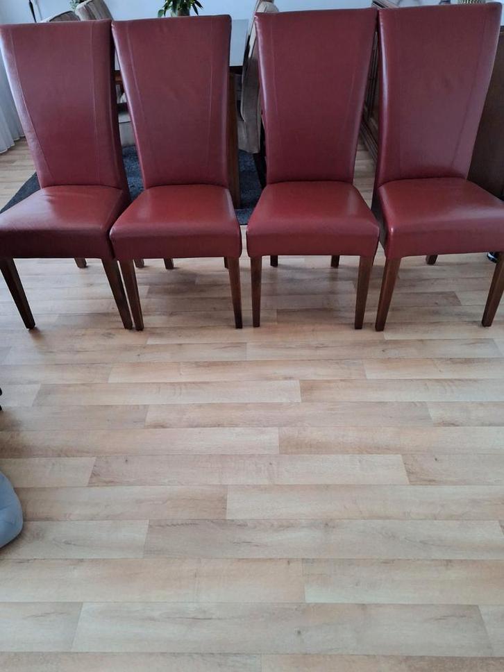 Set van 4 Rode Eetkamerstoelen  (echt mooi!!), Antiek en Kunst, Antiek | Meubels | Stoelen en Banken, Ophalen