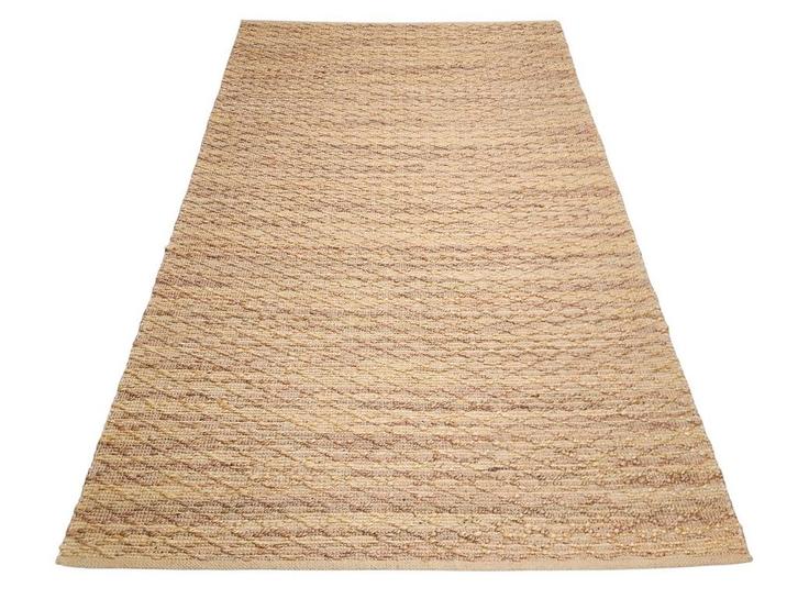 Handgeknoopt gevlochten Hemp tapijt golden fibre 155x240cm, Huis en Inrichting, Stoffering | Tapijten en Kleden, Zo goed als nieuw