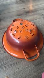 Vintage Emaille Vergiet Oranje, Ophalen, Gebruikt
