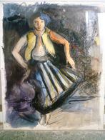 Gemengde Techniek - Danseres - Gesigneerd GROMAIRE, Ophalen