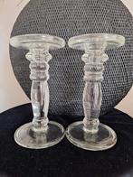 2 Glazen Kaarsenhouders glas kaarsenstandaard, Ophalen of Verzenden, Glas