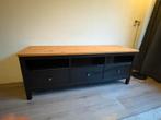 Zwart TV meubel met licht eiken blad - Goede staat, Huis en Inrichting, Kasten | Dressoirs, Ophalen, Gebruikt, 100 tot 150 cm