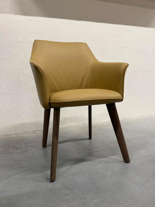 Nieuw Leolux Mara stoel Ceras leer Argile Design hout, Huis en Inrichting, Stoelen, Nieuw, Eén, Hout, Bruin, Ophalen of Verzenden