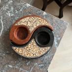 Handgemaakte Indiase Yin Yang theelichthouder, Huis en Inrichting, Woonaccessoires | Kandelaars en Kaarsen, Ophalen of Verzenden