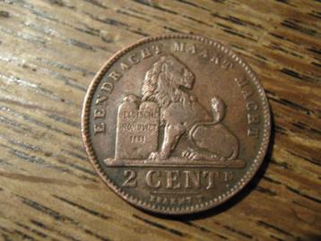 Belgie 2 Centimes 1911, Vlaams, koning Albert I #585 beschikbaar voor biedingen