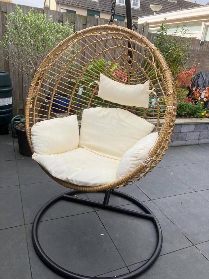 Hangstoel, Huis en Inrichting, Stoelen, Zo goed als nieuw, Eén, Riet of Rotan, Bruin, Ophalen