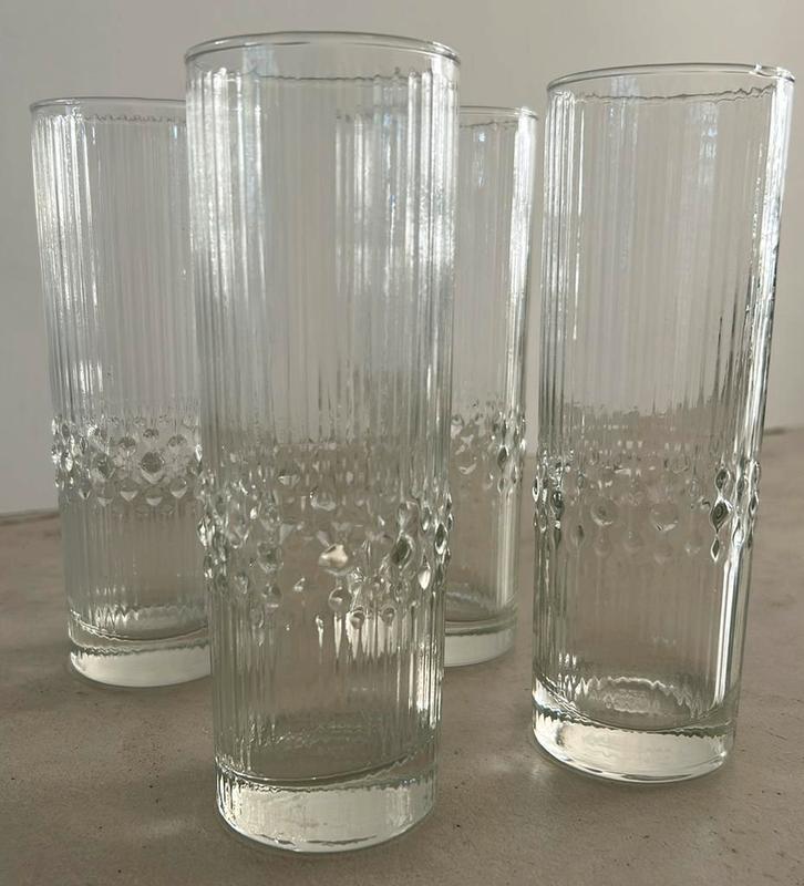 Durobor Alaska high glazen hoge glazen glas bubbel streep, Verzamelen, Glas en Borrelglaasjes, Zo goed als nieuw, Overige typen