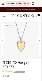 TI SENTO Zilveren oorbellen met Hartvormige Steen, Geel, Ophalen of Verzenden, Zo goed als nieuw, Hart