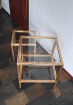 Set van 2 vintage bijzettafels – Pierre Vandel Paris, Minder dan 55 cm, Gebruikt, Overige vormen, Ophalen