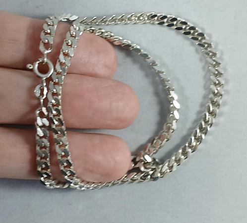 Zilveren Pantserketting gourmetschakels 40,5 cm 4,3 mm 925, Sieraden, Tassen en Uiterlijk, Kettingen, Nieuw, Zilver, Zilver, Ophalen of Verzenden