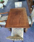 Antieke uitschuifbare bolpoot tafel + 4 stoelen, Antiek en Kunst, Antiek | Meubels | Tafels, Ophalen