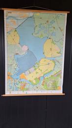Oude schoolkaart IJsselmeergebied, Antiek en Kunst, Antiek | Schoolplaten, Ophalen of Verzenden