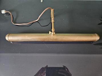 Vintage schilderijlamp messing, groot model  beschikbaar voor biedingen