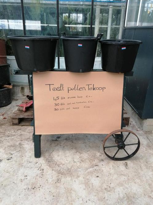 45 liter en 30 liter potten / kuipen, Tuin en Terras, Bloembakken en Plantenbakken, Nieuw, Kunststof, Minder dan 60 cm, Rond, Ophalen