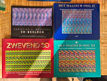 Vier 3D Boeken - Magisch Oog, Zwevend 3D beschikbaar voor biedingen