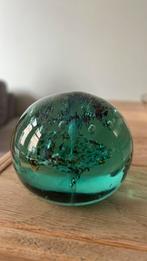 Paperweight Ronde Glass Groen 700g, Ophalen of Verzenden, Gebruikt