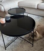 Zuiver Salontafel zwart metaal glas, Huis en Inrichting, Tafels | Salontafels, Ophalen, 50 tot 100 cm, Rond, Zo goed als nieuw