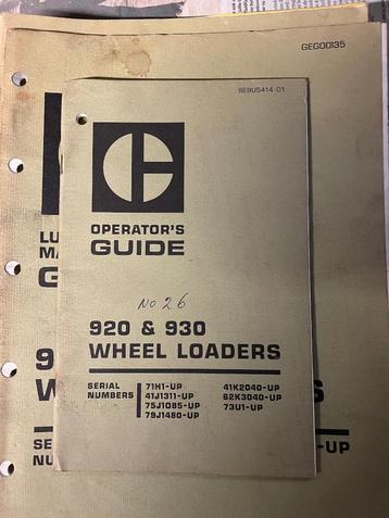Caterpillar loader 920-930-950-966 instructieboeken beschikbaar voor biedingen