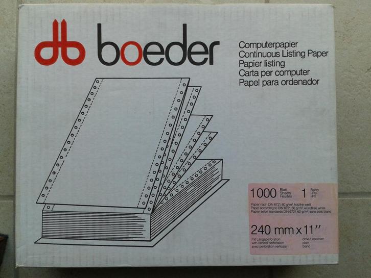 computerpapier kettingpapier 1000 vel per doos, Computers en Software, Printerbenodigdheden, Nieuw, Overige typen, Ophalen of Verzenden