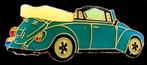 Volkswagen Kever cabrio pin- lichtblauw 1, Verzamelen, Speldjes, Pins en Buttons, Verzenden, Nieuw, Transport, Speldje of Pin