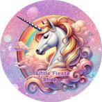 LF6450 icing frosting eenhoorn 20cm eetbare taart plaat top, Ophalen of Verzenden, Nieuw, Taarten, Versiering