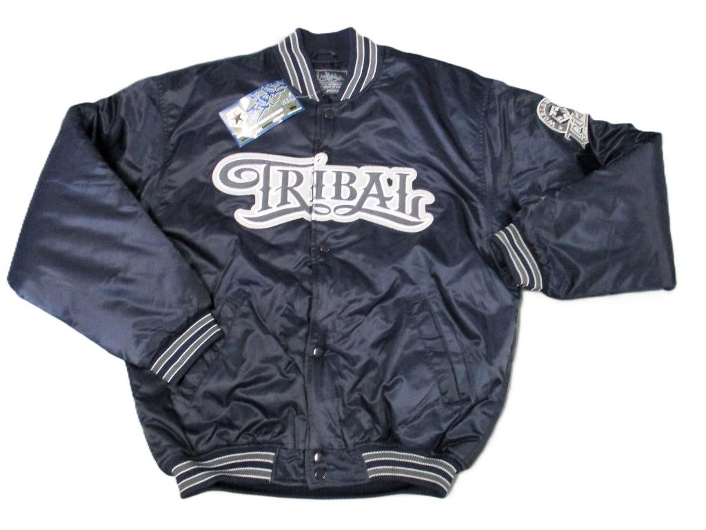 Tribal classic satin vintage bomber jacket navy blue medium, Kleding | Heren, Nieuw, Weg en land, Info@taurusvintage.nl, Tribal