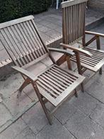 2 hardhouten tuinstoelen inklapbaar, Ophalen, Gebruikt, Hout, Inklapbaar