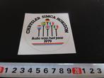 sticker CHRYSLER SIMCA HORIZON  Auto van het jaar 1979, Ophalen, Zo goed als nieuw