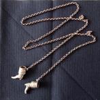 Zilveren Brei-doppen laarsjes aan zilveren jasseron collier., Ophalen of Verzenden, Gebruikt, Zilver, Zilver