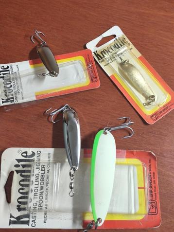 Mooie serie 4 st. Luhr Jensen Krocodile USA lepels. Vintage. beschikbaar voor biedingen