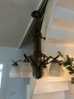 Art Deco hanglamp kroonluchter, Huis en Inrichting, Lampen | Kroonluchters, Ophalen, Gebruikt, Glas
