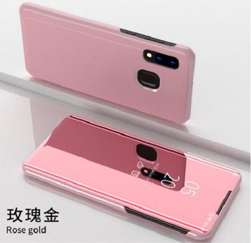 Galaxy A40 Clear View Stand Cover + Screenprotector RozeGoud beschikbaar voor biedingen