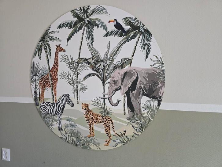 Complete dieren/jungle decoratie voor kinder slaapkamer., Huis en Inrichting, Lampen | Plafondlampen, Gebruikt, Hout, Metaal, Stof