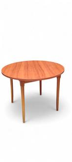 Mid century teak fineer eettafel 1960s, Huis en Inrichting, Tafels | Eettafels, Ophalen, 100 tot 150 cm, Rond, Zo goed als nieuw