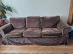 Bruine Ikea Ektorp bank - Gebruikt, Huis en Inrichting, Banken | Bankstellen, Ophalen, Gebruikt, Driepersoons, Rechte bank