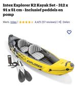 2 Intex Explorer K2 Kajak  sets- 2 persoons, Watersport en Boten, Ophalen, Opblaasbaar, Zo goed als nieuw, 2-persoons