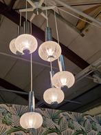 Vintage hanglamp / luster chroom / glas bollen 70s, Huis en Inrichting, Ophalen, Gebruikt, ., Vintage