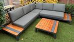 Luxe Loungeset Aluminium/Teak - 5 zits - Comfortabel, Tuin en Terras, Tuinsets en Loungesets, Ophalen, 5 zitplaatsen, Gebruikt