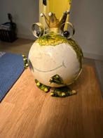 Grappig Tuinbeeld - Kikker met Kroon, Ophalen, Gebruikt, Metaal, Dierenbeeld