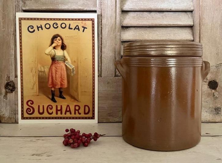 Franse olijven pot met deksel grès pot, Antiek en Kunst, Antiek | Keukenbenodigdheden, Ophalen of Verzenden