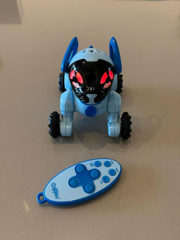 5 december cadeautip! WowWee Chippie Robot Hond Blauw, Kinderen en Baby's, Speelgoed | Overig, Zo goed als nieuw, Jongen of Meisje