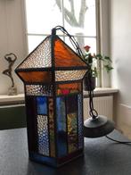 Hanglamp, Art Deco, Amsterdamse school, glas in lood, ‘20/30, Antiek en Kunst, Ophalen of Verzenden